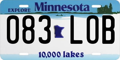 MN license plate 083LOB
