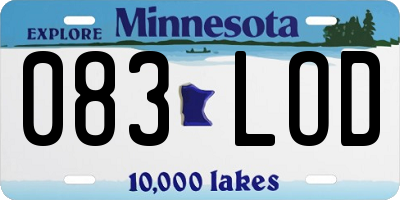 MN license plate 083LOD