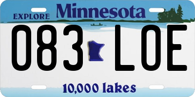MN license plate 083LOE