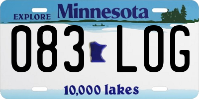 MN license plate 083LOG