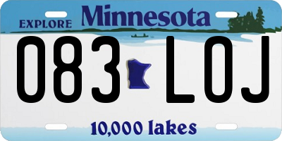 MN license plate 083LOJ