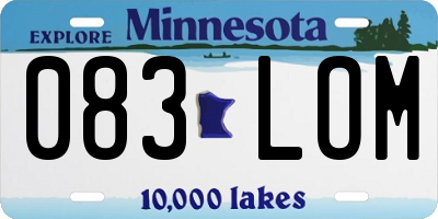 MN license plate 083LOM