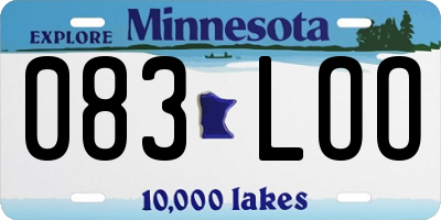 MN license plate 083LOO