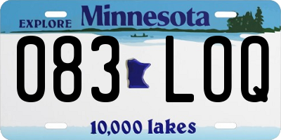 MN license plate 083LOQ