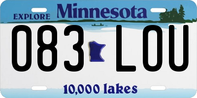 MN license plate 083LOU