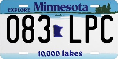 MN license plate 083LPC