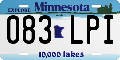 MN license plate 083LPI