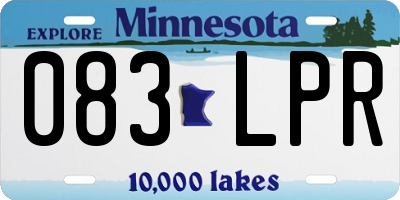 MN license plate 083LPR