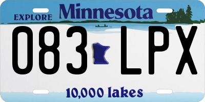 MN license plate 083LPX