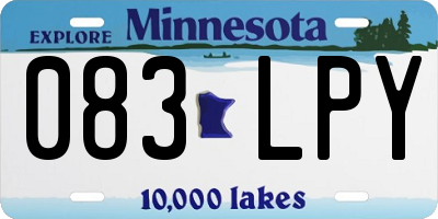 MN license plate 083LPY