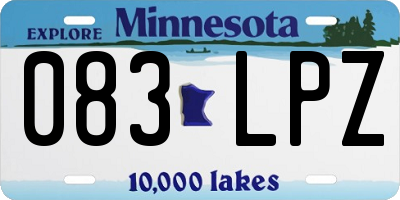 MN license plate 083LPZ