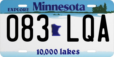 MN license plate 083LQA
