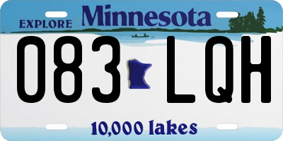 MN license plate 083LQH