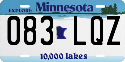 MN license plate 083LQZ