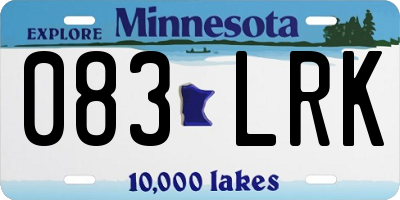 MN license plate 083LRK