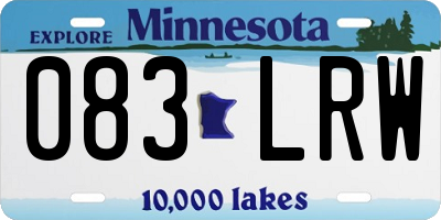 MN license plate 083LRW