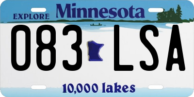 MN license plate 083LSA