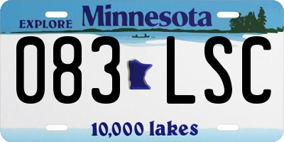 MN license plate 083LSC