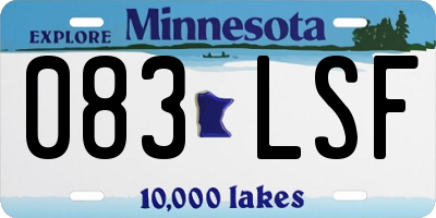 MN license plate 083LSF