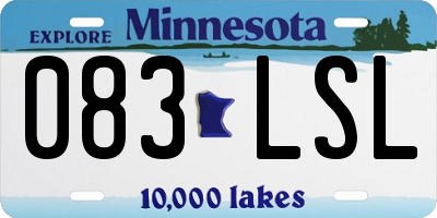 MN license plate 083LSL