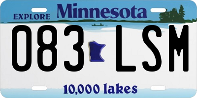 MN license plate 083LSM