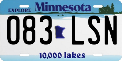 MN license plate 083LSN