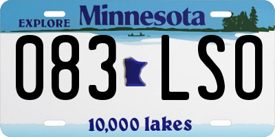 MN license plate 083LSO