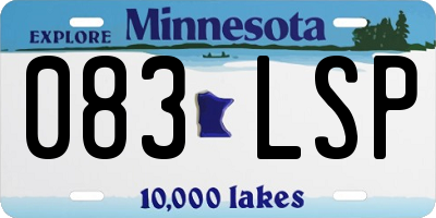 MN license plate 083LSP