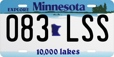MN license plate 083LSS