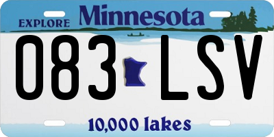 MN license plate 083LSV