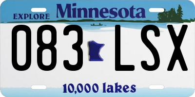 MN license plate 083LSX