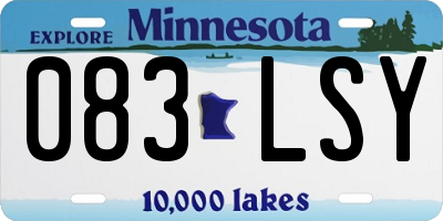 MN license plate 083LSY
