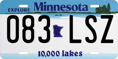 MN license plate 083LSZ