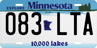 MN license plate 083LTA