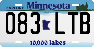 MN license plate 083LTB