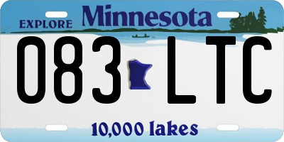 MN license plate 083LTC