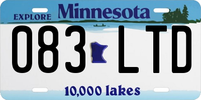 MN license plate 083LTD