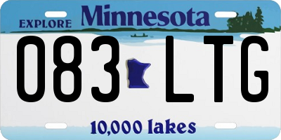 MN license plate 083LTG
