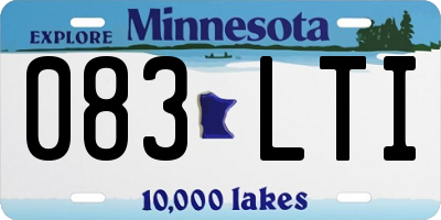MN license plate 083LTI