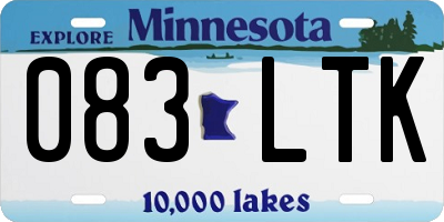 MN license plate 083LTK