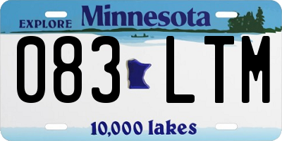 MN license plate 083LTM