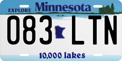 MN license plate 083LTN