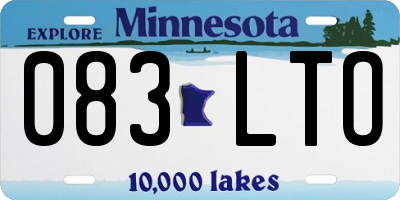 MN license plate 083LTO