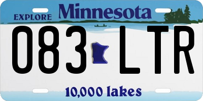 MN license plate 083LTR