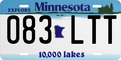 MN license plate 083LTT