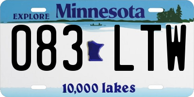 MN license plate 083LTW