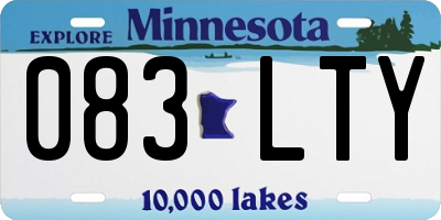 MN license plate 083LTY
