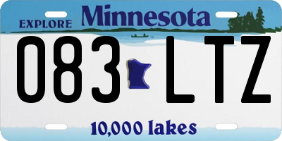 MN license plate 083LTZ
