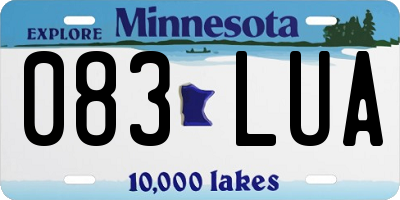 MN license plate 083LUA