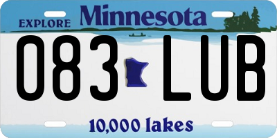 MN license plate 083LUB